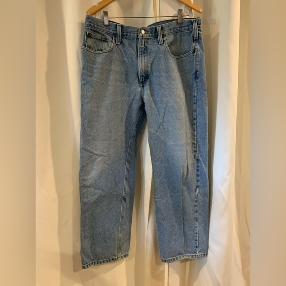 Vintage Carhartt Mens 36x30 Distressed Spell Out TraditionalFit Denim Jeans Blue